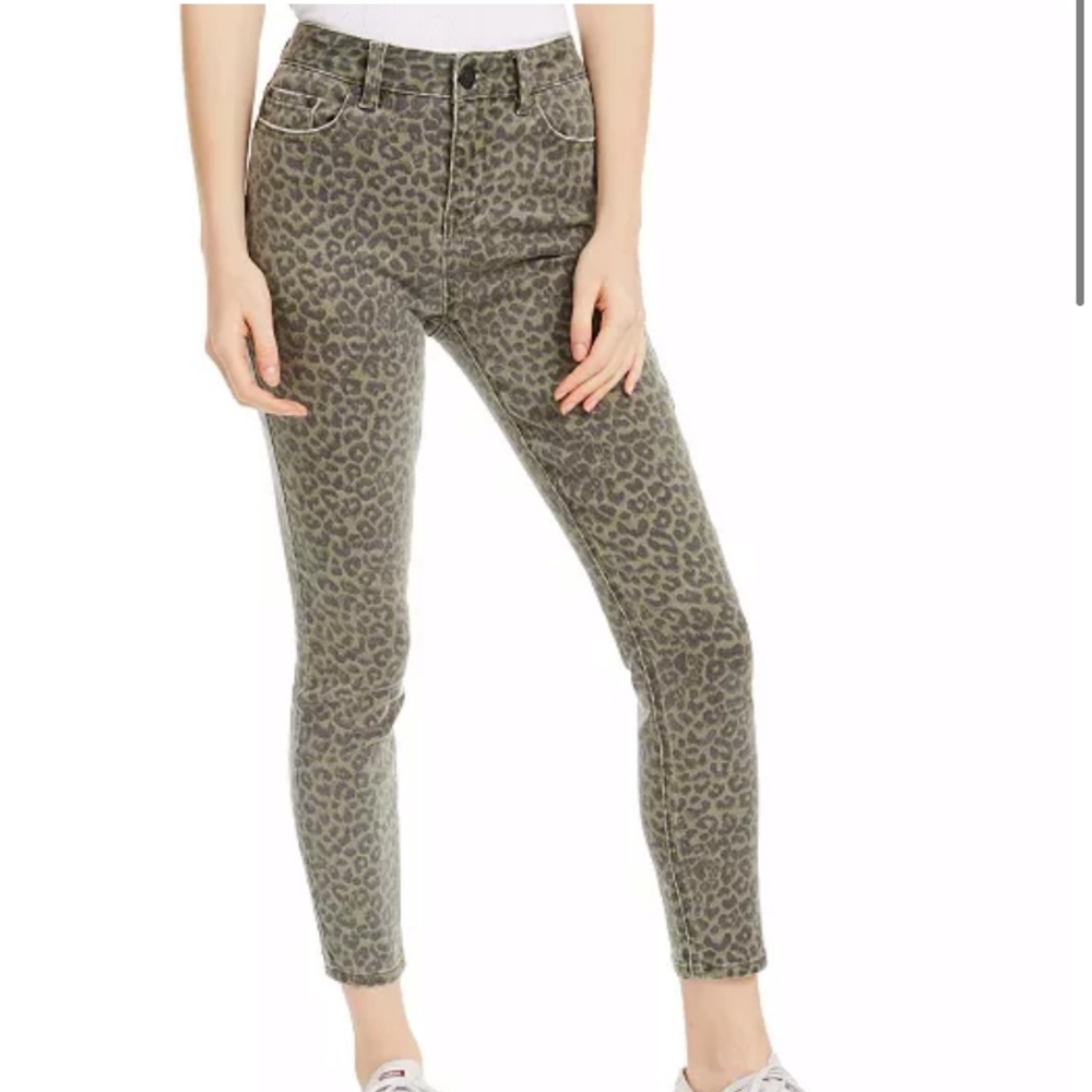 Indigo Rein leopard print cropped skinny jeans